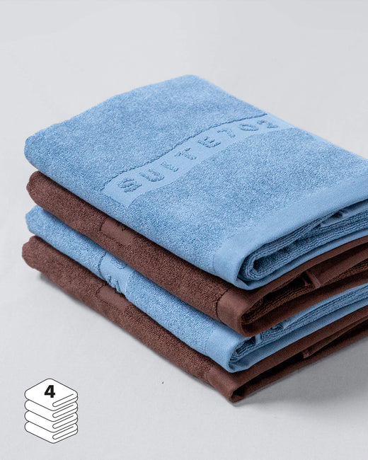 Handdoeken Set Duo-Tone Blue-Choco - SUITE702