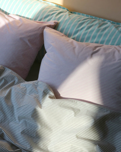 Kussensloop Set Katoen Streep Pink Ecru - SUITE702