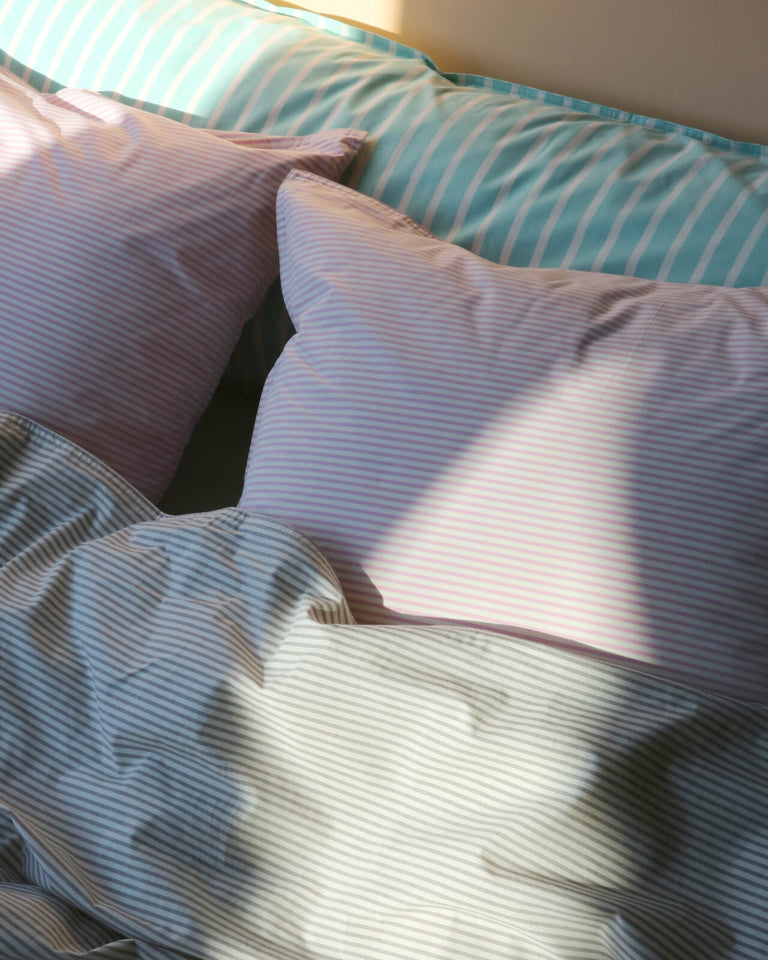 Kussensloop Set Katoen Streep Pink Ecru - SUITE702