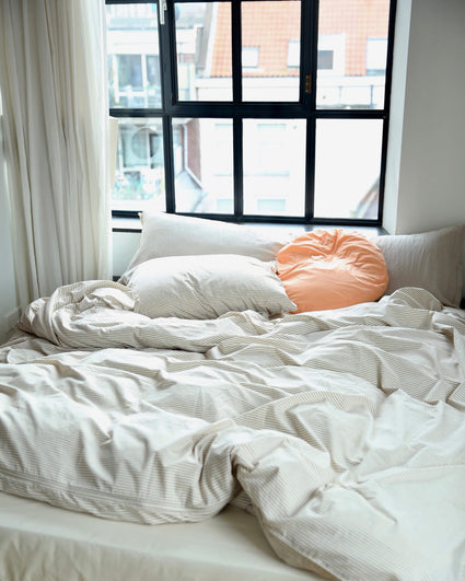 Beddengoed Set Katoen Streep Brown Ecru - SUITE702